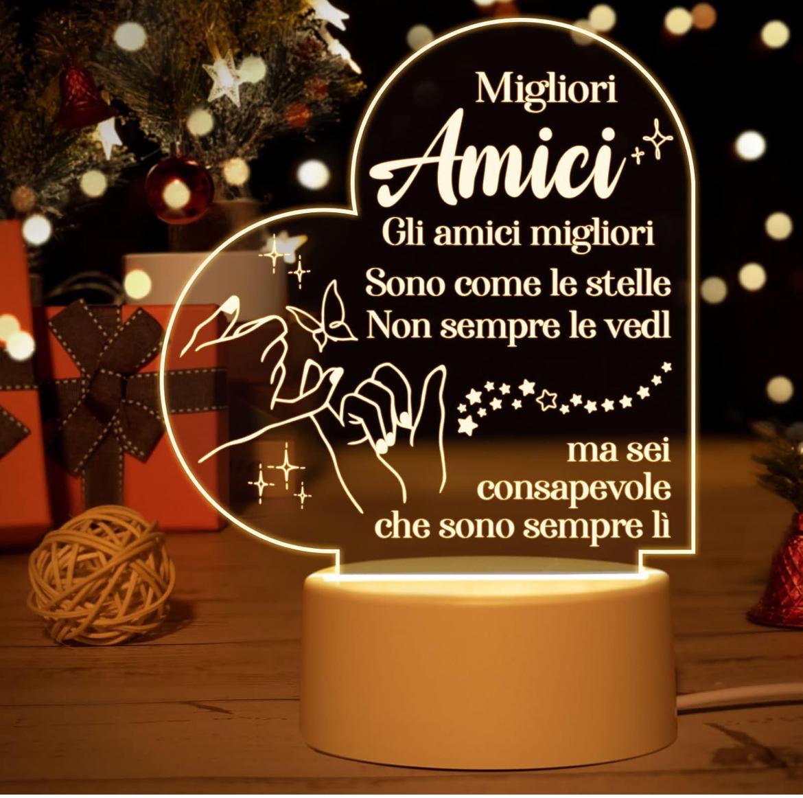 Lampada con dedica MIGLIORI AMICI