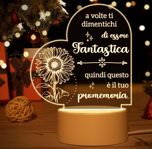 Lampada con dedica SEI FANTASTICA