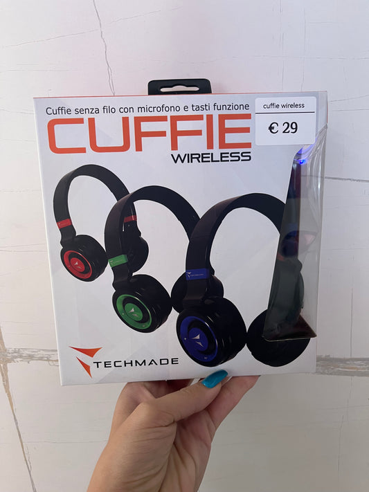 Cuffie wireless con microfono blu