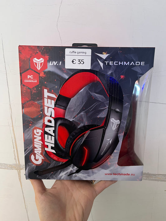 Cuffie gaming wireless rosse